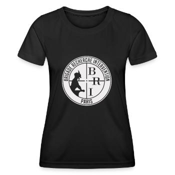 BRI Französische Polizei #3011a - Frauen Funktions-T-Shirt - Schwarz - Vorne - AI Model Female 172 light (172cm)