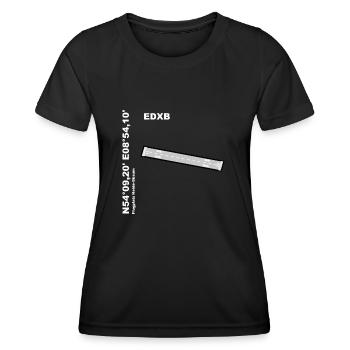 Flugplatz EDXB Design mit Namen und Koordinaten - Frauen Funktions-T-Shirt - Schwarz - Vorne - AI Model Female 172 light (172cm)