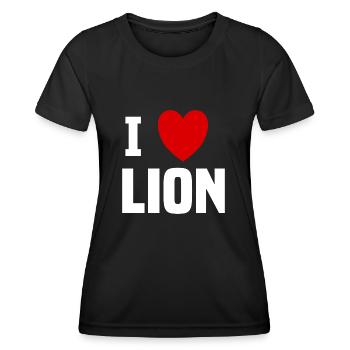 I love Lion - Women's Functional T-Shirt - black - Front - AI Model Female 172 light (172cm)