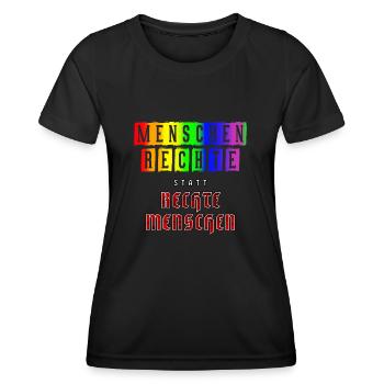 Menschenrechte und Vielfalt in der Gesellschaft - Frauen Funktions-T-Shirt - Schwarz - Vorne - AI Model Female 172 light (172cm)