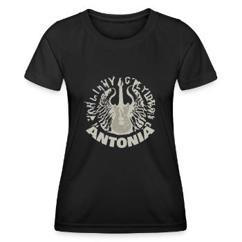 Gitarre Antonia - Frauen Funktions-T-Shirt - Schwarz - Vorne - AI Model Female 172 light (172cm)