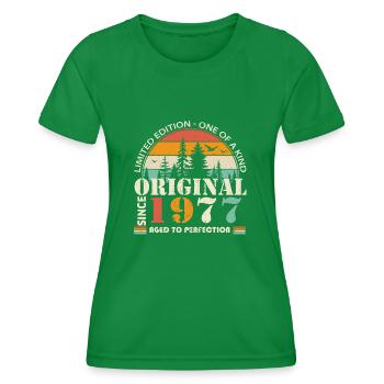 1977: Vintage Legend for the 47th Anniversary - Women's Functional T-Shirt - kelly green - Front - AI Model Female 172 dark (172cm)