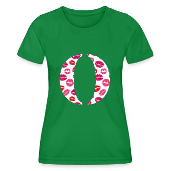 Lettre o bisous - T-shirt sport Femme - vert - Devant - AI Model Female 172 dark (172cm)
