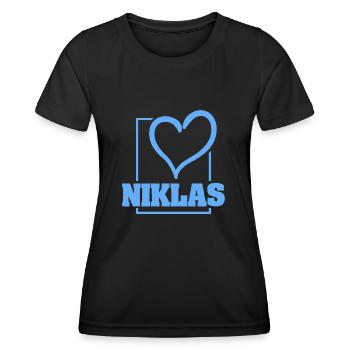 Niklas als Bachelor - Frauen Funktions-T-Shirt - Schwarz - Vorne - AI Model Female 172 light (172cm)