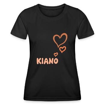 Prénom Kiano - T-shirt sport Femme - noir - Devant - AI Model Female 172 light (172cm)