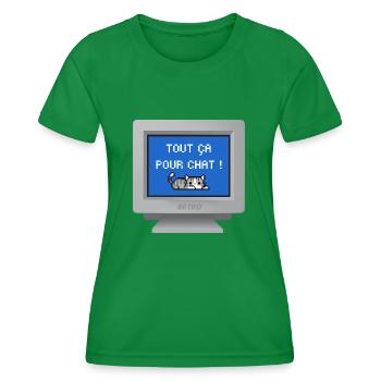CRT design - All this for cats! - Women's Functional T-Shirt - kelly green - Front - AI Model Female 172 dark (172cm)