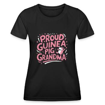 Stolze Meerschweinchen-Oma - Frauen Funktions-T-Shirt - Schwarz - Vorne - AI Model Female 172 light (172cm)