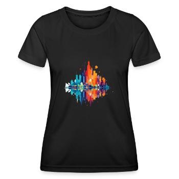 Buildings Cityscape Modern Skyscrapers City - Women's Functional T-Shirt - black - Front - AI Model Female 172 light (172cm)