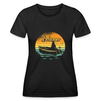 Bodensee - Frauen Funktions-T-Shirt - Schwarz - Vorne - AI Model Female 172 light (172cm)