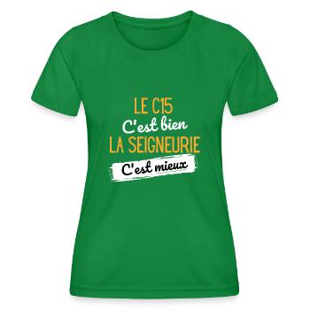 T shirt c15 cadeau c15 la seigneurie - T-shirt sport Femme - vert - Devant - AI Model Female 172 dark (172cm)