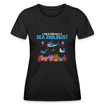 Zooologiste marin officiel Zooologie Mer - T-shirt sport Femme - noir - Devant - AI Model Female 172 light (172cm)