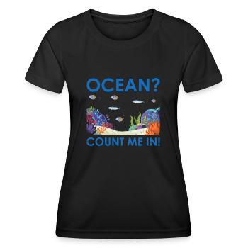 Ocean Zooologist Marine Biologist Marine Marine Biology - Women's Functional T-Shirt - black - Front - AI Model Female 172 light (172cm)