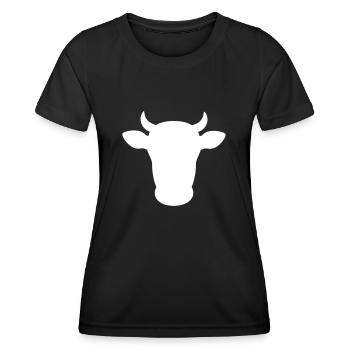 kuh kopf rind - Frauen Funktions-T-Shirt - Schwarz - Vorne - AI Model Female 172 light (172cm)