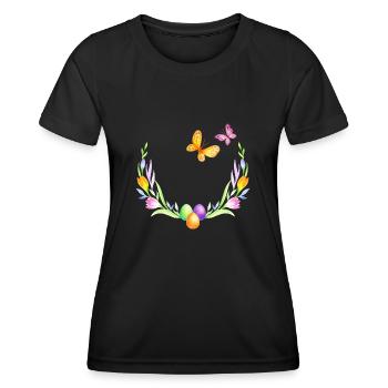 Pâques printemps fleurs de printemps nature printemps - T-shirt sport Femme - noir - Devant - AI Model Female 172 light (172cm)