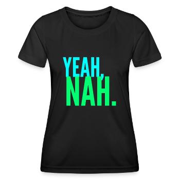 ja nein, Teenager Meme, sarkastisches Zitat - Frauen Funktions-T-Shirt - Schwarz - Vorne - AI Model Female 172 light (172cm)