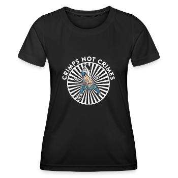 Klettern Bergsport Kletterer - Frauen Funktions-T-Shirt - Schwarz - Vorne - AI Model Female 172 light (172cm)