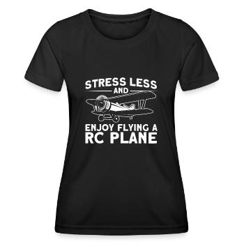 Modèle d’avion Modèle d’avion Cadeau de vol - T-shirt sport Femme - noir - Devant - AI Model Female 172 light (172cm)