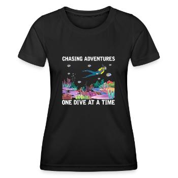 Diving Adventure Divers Sea Ocean - Women's Functional T-Shirt - black - Front - AI Model Female 172 light (172cm)