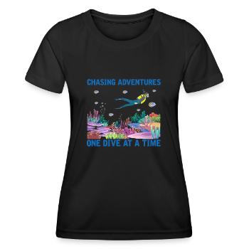 Diving Adventure Divers Sea Ocean - Women's Functional T-Shirt - black - Front - AI Model Female 172 light (172cm)