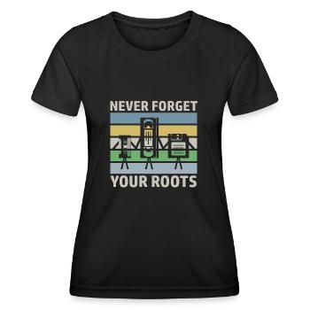 Retro Design Oldschool VHS Diskette Kassette - Frauen Funktions-T-Shirt - Schwarz - Vorne - AI Model Female 172 light (172cm)