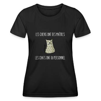 les chiens ont des maîtres - T-shirt sport Femme - noir - Devant - AI Model Female 172 light (172cm)
