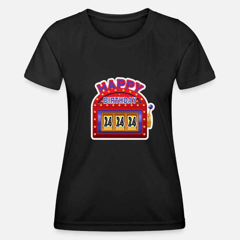 Happy Birthday 24 - Women's Functional T-Shirt - black