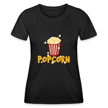 Popcorn - Frauen Funktions-T-Shirt - Schwarz - Vorne - AI Model Female 172 light (172cm)