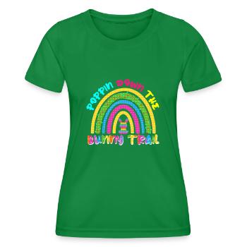 Poppin Down The Rabbit Trail Rabbit Pop It Rainbow - Frauen Funktions-T-Shirt - Kelly Green - Vorne - AI Model Female 172 dark (172cm)