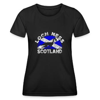 Grunge Nessie Loch Ness Écosse Drapeau - T-shirt sport Femme - noir - Devant - AI Model Female 172 light (172cm)