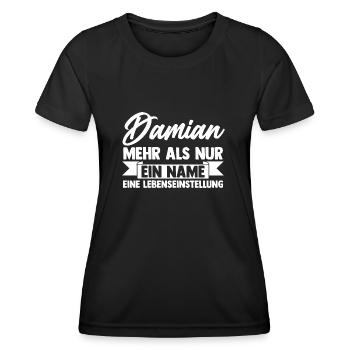 Vorname Damian - Frauen Funktions-T-Shirt - Schwarz - Vorne - AI Model Female 172 light (172cm)