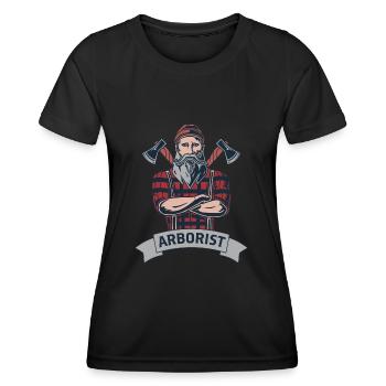 Tree climber arborist arborist tree care - Women's Functional T-Shirt - black - Front - AI Model Female 172 light (172cm)