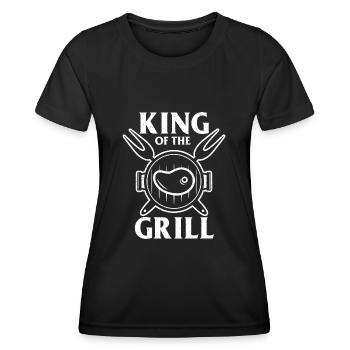 Grillen Grillsaison Grill Chef Grillmeister Smoker - Frauen Funktions-T-Shirt - Schwarz - Vorne - AI Model Female 172 light (172cm)