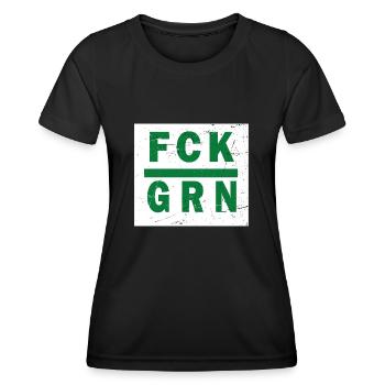 Anti Grünen Kein Bock auf Baerbock FCK GRN T Shirt - Frauen Funktions-T-Shirt - Schwarz - Vorne - AI Model Female 172 light (172cm)