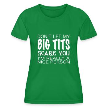Gros seins - drôle - T-shirt sport Femme - vert - Devant - AI Model Female 172 dark (172cm)