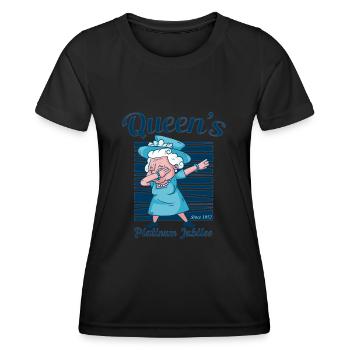 Dabbing British Queen Monarchy Platinum Jubilee - T-shirt sport Femme - noir - Devant - AI Model Female 172 light (172cm)