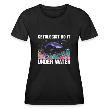 Diving Diver Scientist Cetology Cetologist - Women's Functional T-Shirt - black - Front - AI Model Female 172 light (172cm)