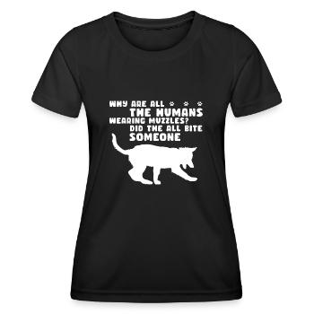 Militär Design Polizei Hund Deutscher Schäfer - Frauen Funktions-T-Shirt - Schwarz - Vorne - AI Model Female 172 light (172cm)
