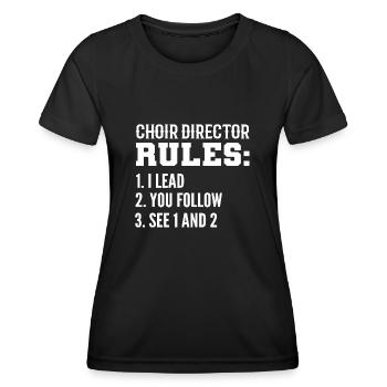 Chef de chœur Règles Bandmaster Gift - T-shirt sport Femme - noir - Devant - AI Model Female 172 light (172cm)