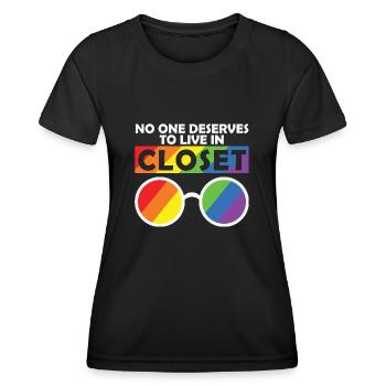 LBGT Drapeau Gay Pride Humain - T-shirt sport Femme - noir - Devant - AI Model Female 172 light (172cm)