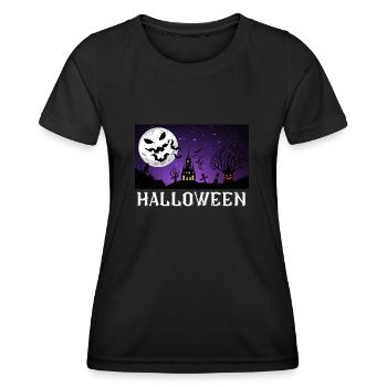 Manoir hanté d’Halloween - T-shirt sport Femme - noir - Devant - AI Model Female 172 light (172cm)