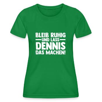 Prénom Dennis - T-shirt sport Femme - vert - Devant - AI Model Female 172 dark (172cm)