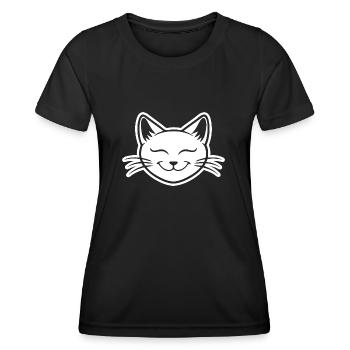 Chat Chats Chat Dame Chat Amoureux Chat Visage - T-shirt sport Femme - noir - Devant - AI Model Female 172 light (172cm)