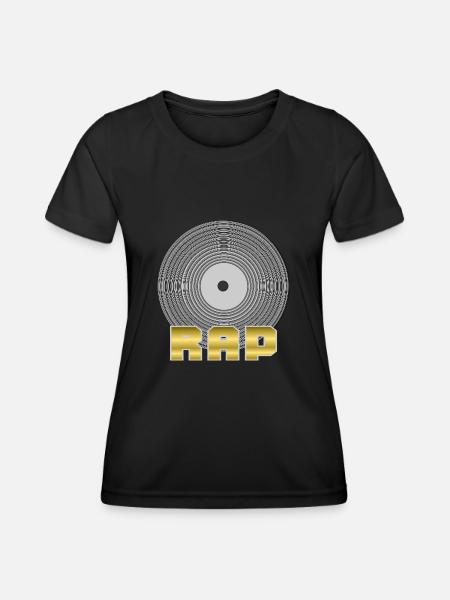 RAP LP - Frauen Funktions-T-Shirt - Schwarz
