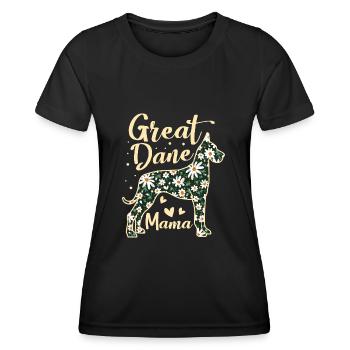 Great Dane Mom Mama Grandma Animal Pet Dog Lover - Women's Functional T-Shirt - black - Front - AI Model Female 172 light (172cm)