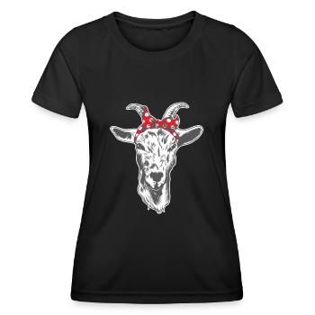 Ziegen Bandana Haustierliebhaber Farm Geschenk - Frauen Funktions-T-Shirt - Schwarz - Vorne - AI Model Female 172 light (172cm)