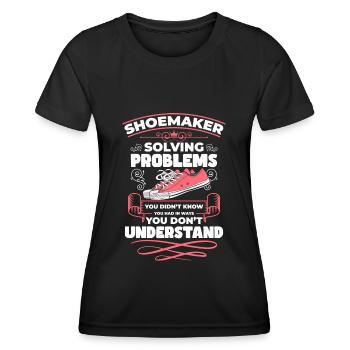 Travail cordonnier Travaux Artisans - T-shirt sport Femme - noir - Devant - AI Model Female 172 light (172cm)