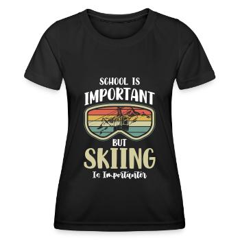 Winter Sports Holiday Pistensau Hobby - Women's Functional T-Shirt - black - Front - AI Model Female 172 light (172cm)