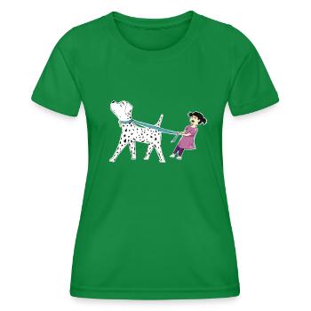 Dalmatien et petite fille de monstre et compagnie - T-shirt sport Femme - vert - Devant - AI Model Female 172 dark (172cm)