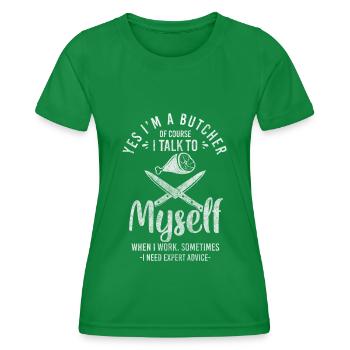 Butcher Meat Occupation Work - Women's Functional T-Shirt - kelly green - Front - AI Model Female 172 dark (172cm)