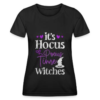 Sortilège de balai de sorcellerie Wicca - T-shirt sport Femme - noir - Devant - AI Model Female 172 light (172cm)